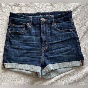 American Eagle Curvy Hi-Rise Shortie Denim Shorts Women Size 2